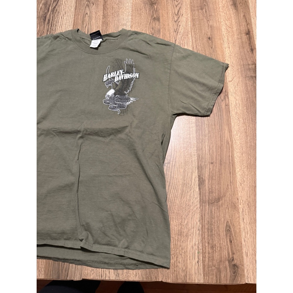 Harley Davidson T-Shirt Mens Size Large Green Short Sleeve Eagle Graphic Tee - Picture 4 of 12